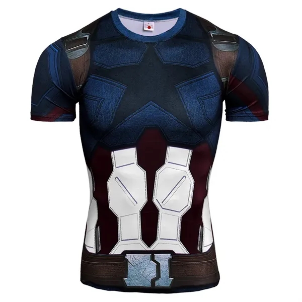 3D Digital Printing Short Sleeve T-Shirt Sports Tights Men's - 3D Digital Printing Short Sleeve T-Shirt Sports Tights Men's - Image 5 of 5