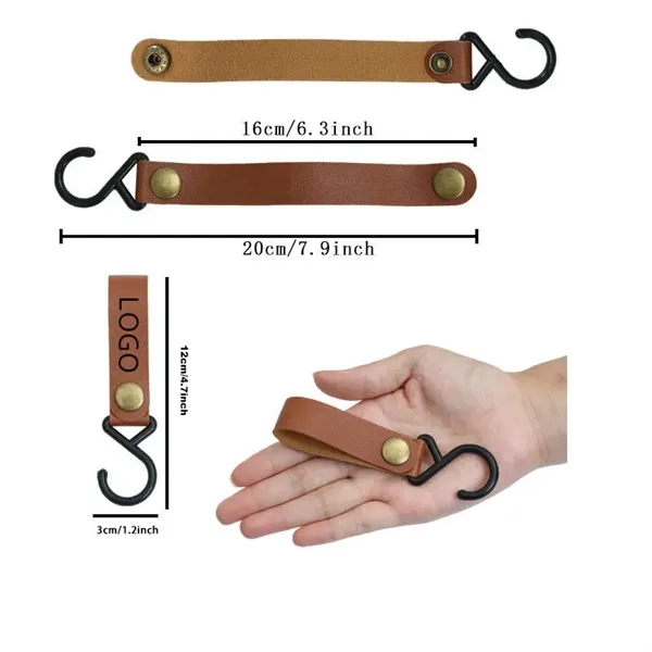 S-Shape Leather Straps with Hooks - S-Shape Leather Straps with Hooks - Image 1 of 3