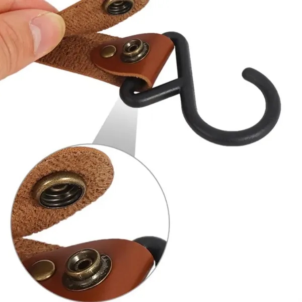 S-Shape Leather Straps with Hooks - S-Shape Leather Straps with Hooks - Image 2 of 3