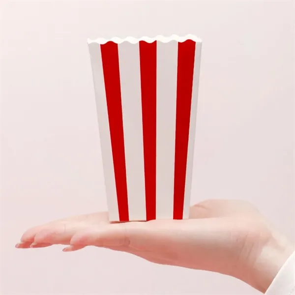 Red White Striped Classic Popcorn Boxes for Movie Night - Red White Striped Classic Popcorn Boxes for Movie Night - Image 2 of 3