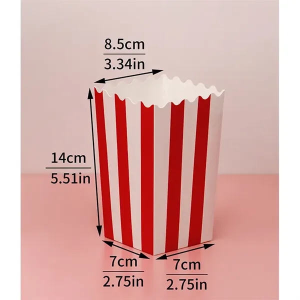 Red White Striped Classic Popcorn Boxes for Movie Night - Red White Striped Classic Popcorn Boxes for Movie Night - Image 3 of 3