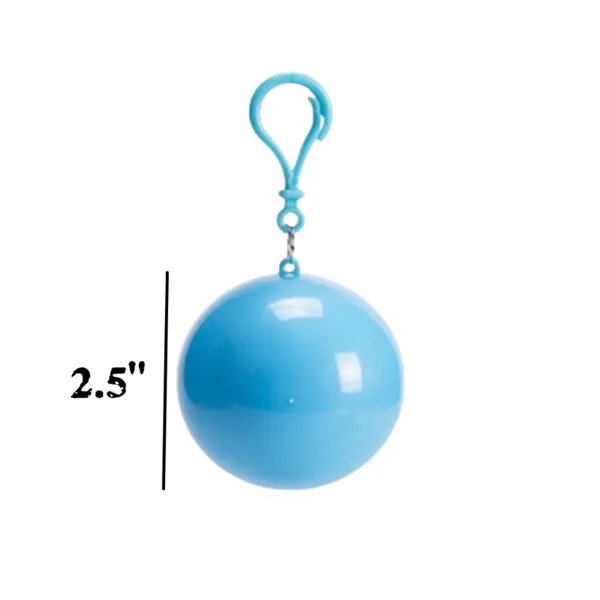 2 1/2" Portable Disposable Rain Poncho Ball w/Carabiner - 2 1/2" Portable Disposable Rain Poncho Ball w/Carabiner - Image 2 of 2