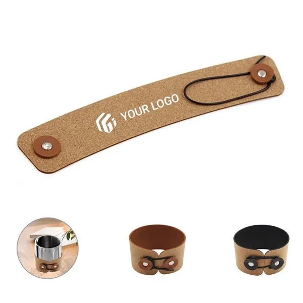 Adjustable heat-resistant pu leather coffee cup sleeve - Adjustable heat-resistant pu leather coffee cup sleeve - Image 0 of 4