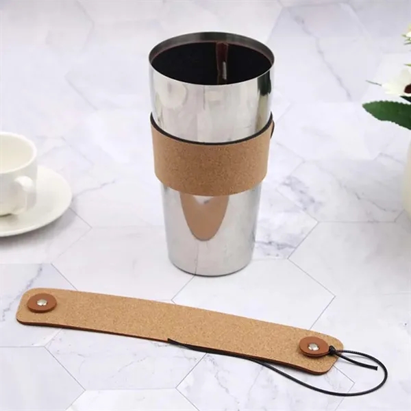 Adjustable heat-resistant pu leather coffee cup sleeve - Adjustable heat-resistant pu leather coffee cup sleeve - Image 2 of 4