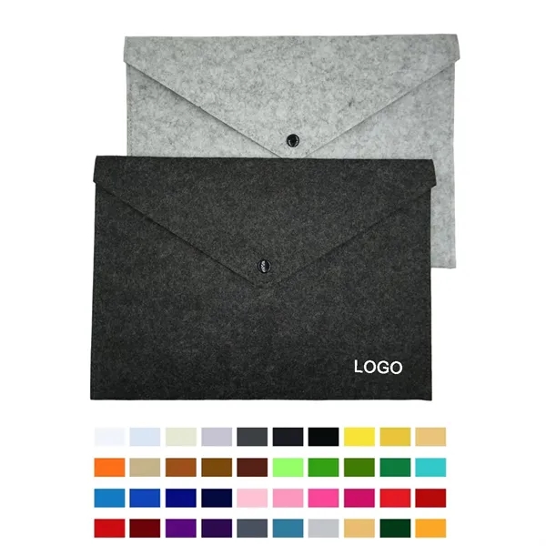 Portable Felt File Folder Handbag Button Closure Paper - Portable Felt File Folder Handbag Button Closure Paper - Image 0 of 2
