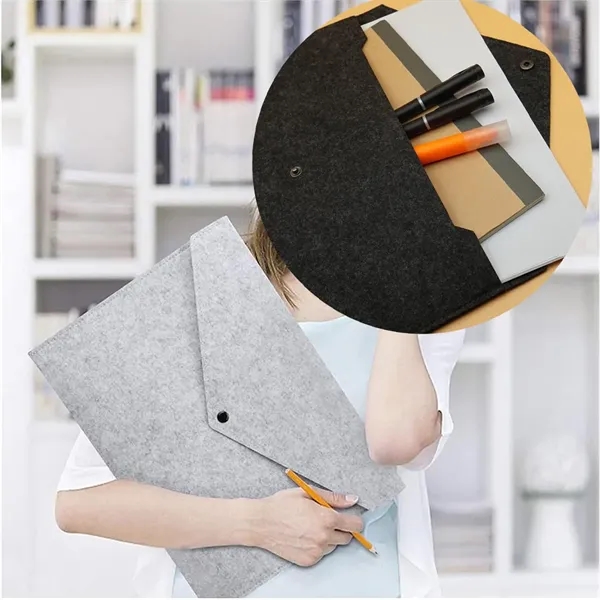 Portable Felt File Folder Handbag Button Closure Paper - Portable Felt File Folder Handbag Button Closure Paper - Image 2 of 2