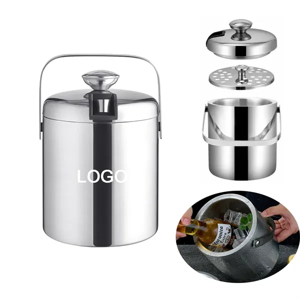 Portable Ice Wine Bucket with Lid - Portable Ice Wine Bucket with Lid - Image 0 of 2