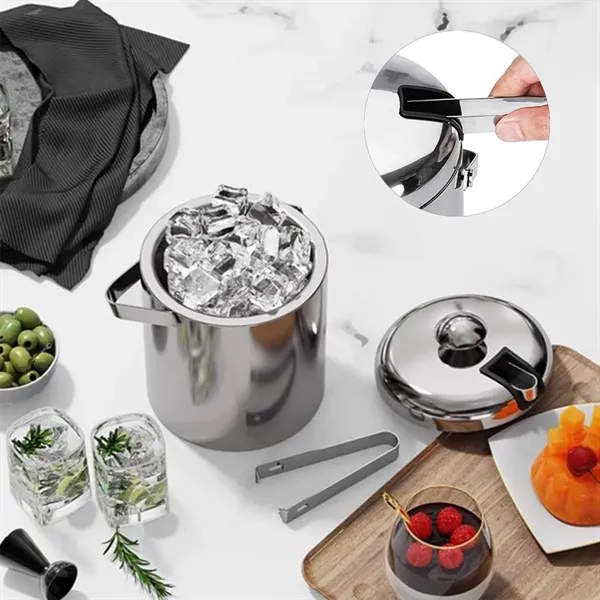 Portable Ice Wine Bucket with Lid - Portable Ice Wine Bucket with Lid - Image 2 of 2