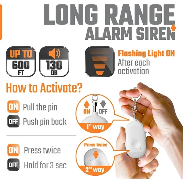 Portable Rechargeable Emergency Safety Alarm Keychain - Portable Rechargeable Emergency Safety Alarm Keychain - Image 1 of 7