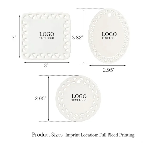 Lace Style Full Color Ceramic Ornaments - Lace Style Full Color Ceramic Ornaments - Image 2 of 9