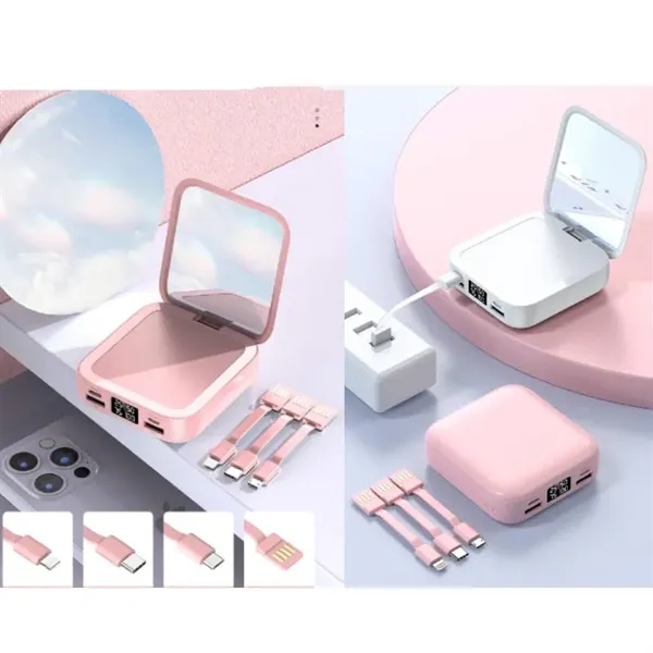 Small Portable 5000mAh Mirror Power Bank - Small Portable 5000mAh Mirror Power Bank - Image 1 of 4