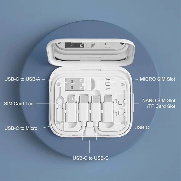 9 in 1 multi  storage box USB charging adapter cable kit - 9 in 1 multi  storage box USB charging adapter cable kit - Image 2 of 4
