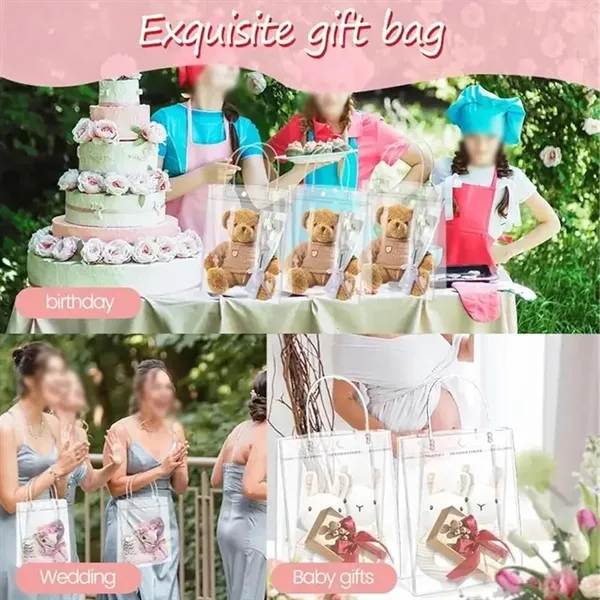 Shopping party wedding transparent pvc gift wrap tote bag - Shopping party wedding transparent pvc gift wrap tote bag - Image 4 of 4