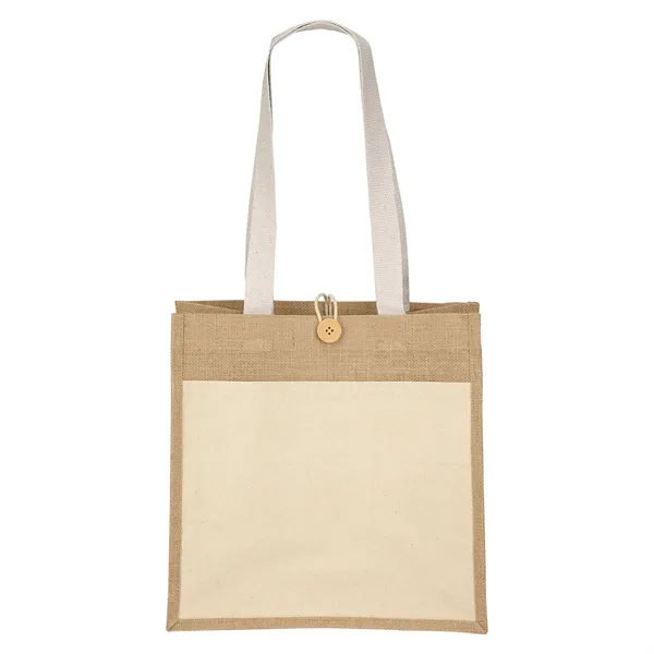 Izzy™- Jute Tote - Screen Print - Izzy™- Jute Tote - Screen Print - Image 1 of 3