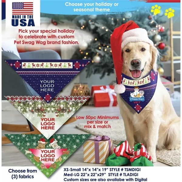 Holiday Digi-Triangles Bandanna - Peachskin Polyester - Holiday Digi-Triangles Bandanna - Peachskin Polyester - Image 0 of 1