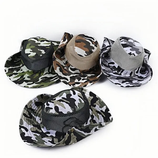 Mens Fishing Hat Wide Large Brim Sun with Camouflage - Mens Fishing Hat Wide Large Brim Sun with Camouflage - Image 3 of 8