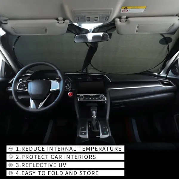 Foldable Car Windshield Sun Shade with Pounch - Foldable Car Windshield Sun Shade with Pounch - Image 1 of 1