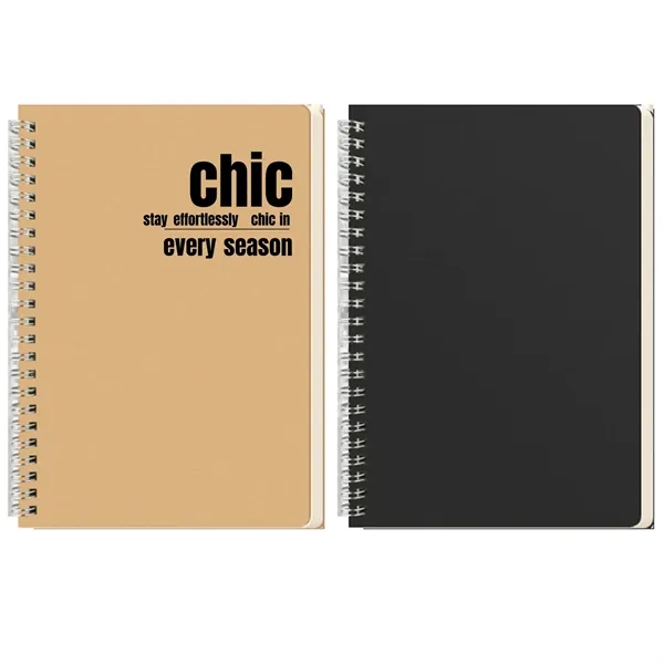 Kraft Paper Coil Notebook with Logo Printed for Students - Kraft Paper Coil Notebook with Logo Printed for Students - Image 0 of 2