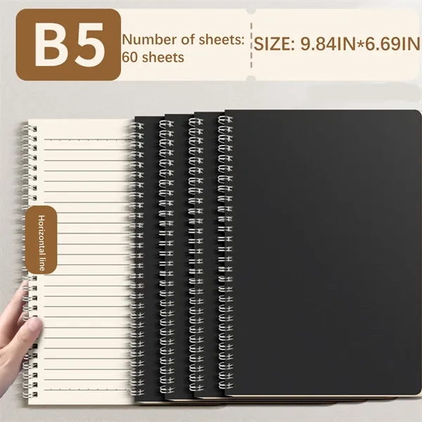 Kraft Paper Coil Notebook with Logo Printed for Students - Kraft Paper Coil Notebook with Logo Printed for Students - Image 1 of 2