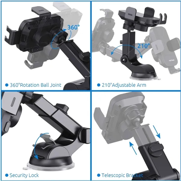 Wireless Car Charger Phone Mount Holder - Wireless Car Charger Phone Mount Holder - Image 4 of 4