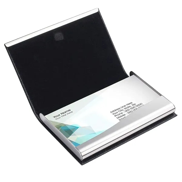 Premium PU Leather Magnetic Business Card Case - Premium PU Leather Magnetic Business Card Case - Image 2 of 4