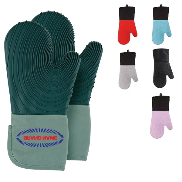 Thickened High Temperature Resistant Silicone Oven Gloves - Thickened High Temperature Resistant Silicone Oven Gloves - Image 0 of 8