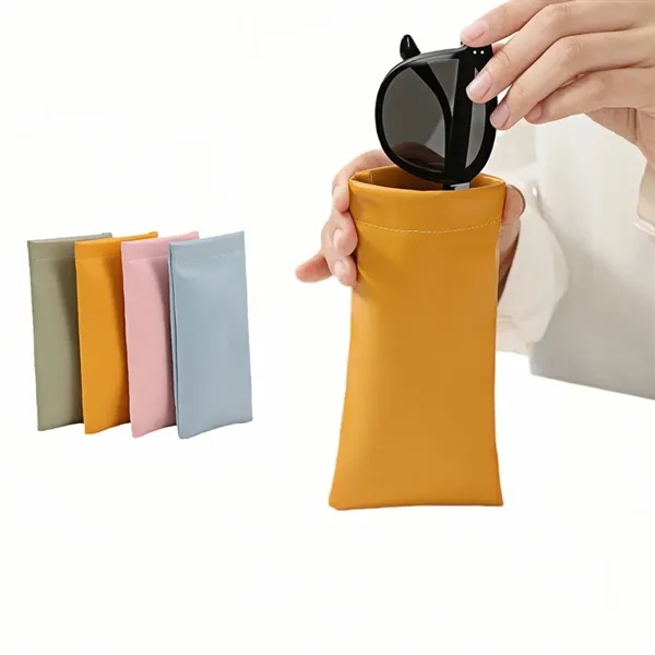Portable Leather Glasses Case Squeeze Top - Portable Leather Glasses Case Squeeze Top - Image 0 of 5