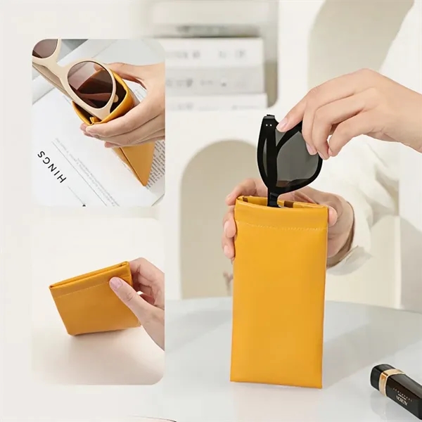 Portable Leather Glasses Case Squeeze Top - Portable Leather Glasses Case Squeeze Top - Image 2 of 5