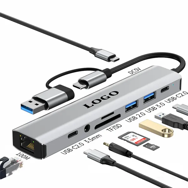 9-in-1 USB Laptop Hub with Ethernet - 9-in-1 USB Laptop Hub with Ethernet - Image 0 of 4