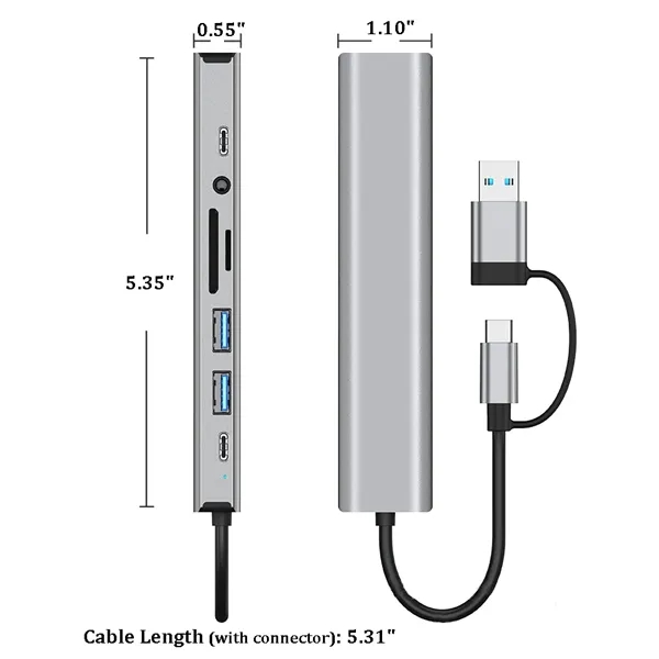 9-in-1 USB Laptop Hub with Ethernet - 9-in-1 USB Laptop Hub with Ethernet - Image 1 of 4