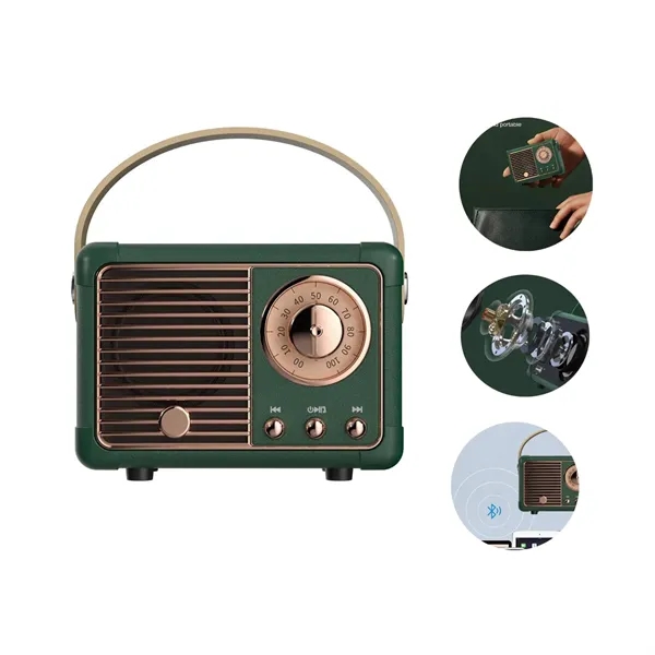 Retro Mini Portable HiFi Bluetooth Speaker - Retro Mini Portable HiFi Bluetooth Speaker - Image 0 of 4