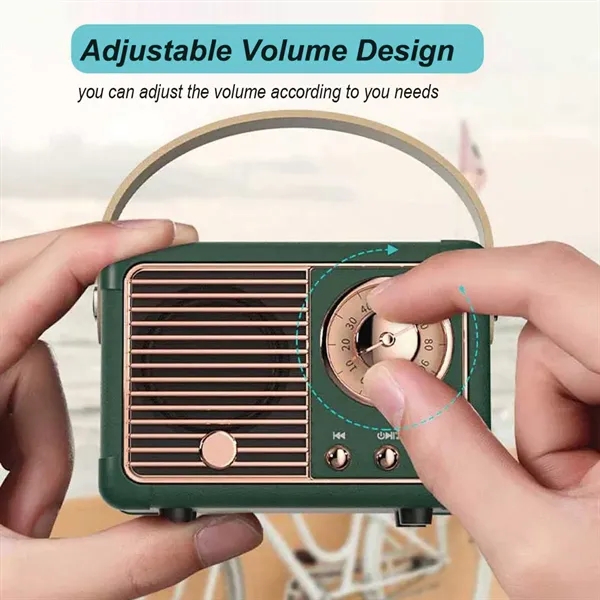 Retro Mini Portable HiFi Bluetooth Speaker - Retro Mini Portable HiFi Bluetooth Speaker - Image 2 of 4
