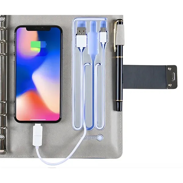 Password & Fingerprint Lock Notebook with Power Bank - Password & Fingerprint Lock Notebook with Power Bank - Image 3 of 4
