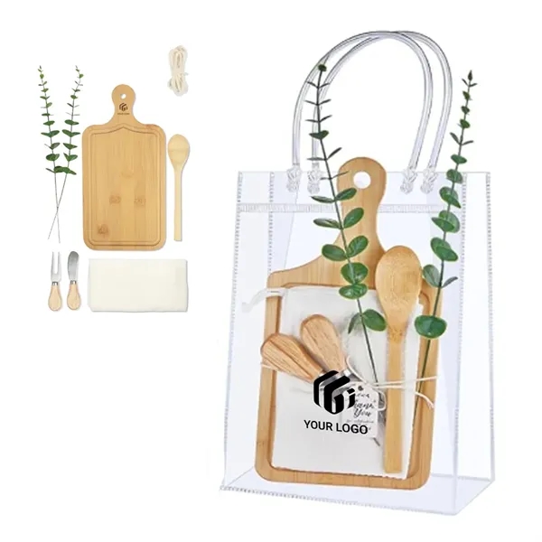 Baby shower prizes bridal gift bag bamboo cheese board set - Baby shower prizes bridal gift bag bamboo cheese board set - Image 0 of 4