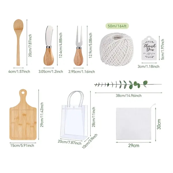 Baby shower prizes bridal gift bag bamboo cheese board set - Baby shower prizes bridal gift bag bamboo cheese board set - Image 1 of 4