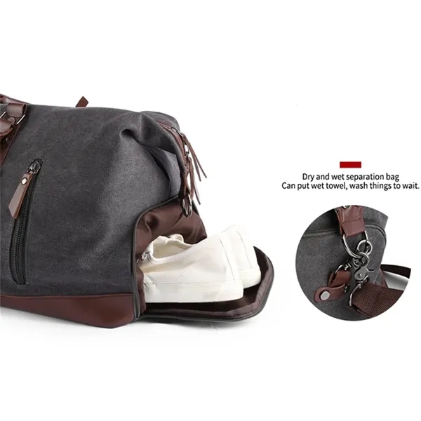 Duffle Bag for Travel Canvas Weekender Men - Duffle Bag for Travel Canvas Weekender Men - Image 2 of 2
