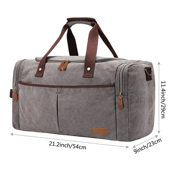 Canvas Duffel Bag for Travel 45L Weekender Overnight - Canvas Duffel Bag for Travel 45L Weekender Overnight - Image 2 of 3