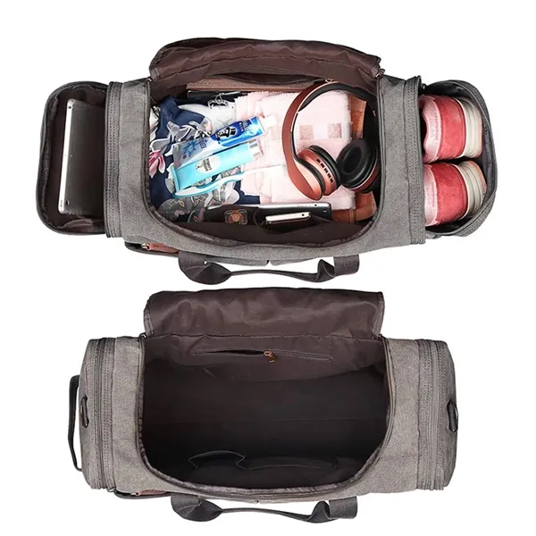 Canvas Duffel Bag for Travel 45L Weekender Overnight - Canvas Duffel Bag for Travel 45L Weekender Overnight - Image 3 of 3