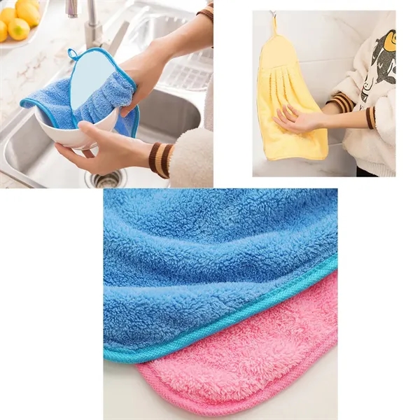 Hanging Soft Coral Velvet Hand Towel for Kitchen/Bathroom - Hanging Soft Coral Velvet Hand Towel for Kitchen/Bathroom - Image 1 of 1