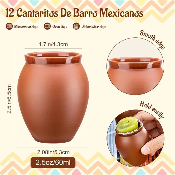 2oz. Cantarito Clay Drinking Vessel, Tequila Glassware - 2oz. Cantarito Clay Drinking Vessel, Tequila Glassware - Image 1 of 3