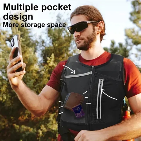 Multi-pocket Sports Vest Bag For Outdoor Use - Multi-pocket Sports Vest Bag For Outdoor Use - Image 3 of 4