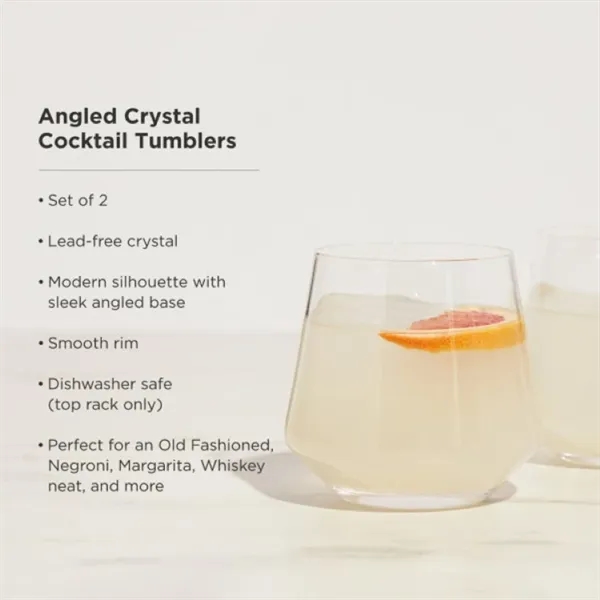 Viski® Raye Angled Crystal Cocktail Tumbler - Viski® Raye Angled Crystal Cocktail Tumbler - Image 7 of 9