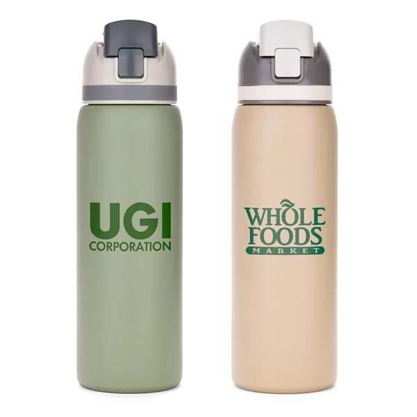 Three-Toned 27oz. Stainless Steel Straw Bottle - Three-Toned 27oz. Stainless Steel Straw Bottle - Image 0 of 8