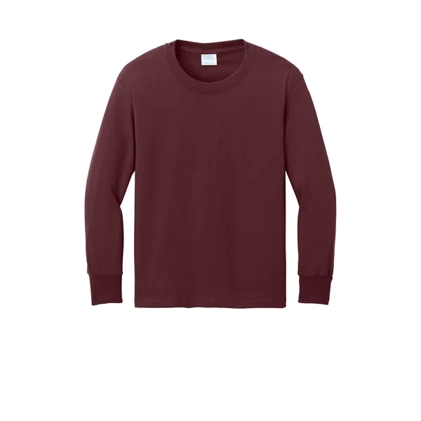Port & Company Youth Long Sleeve Core Cotton Tee. - Port & Company Youth Long Sleeve Core Cotton Tee. - Image 4 of 90