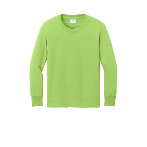 Port & Company Youth Long Sleeve Core Cotton Tee. - Port & Company Youth Long Sleeve Core Cotton Tee. - Image 10 of 90