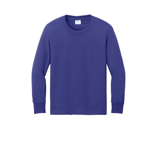 Port & Company Youth Long Sleeve Core Cotton Tee. - Port & Company Youth Long Sleeve Core Cotton Tee. - Image 14 of 90