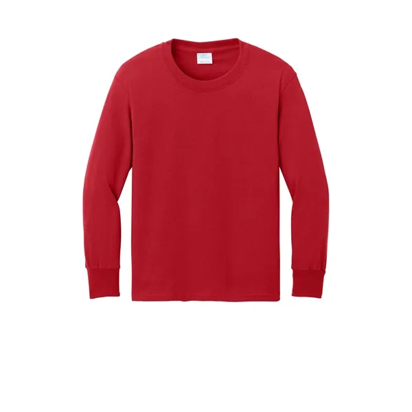 Port & Company Youth Long Sleeve Core Cotton Tee. - Port & Company Youth Long Sleeve Core Cotton Tee. - Image 16 of 90