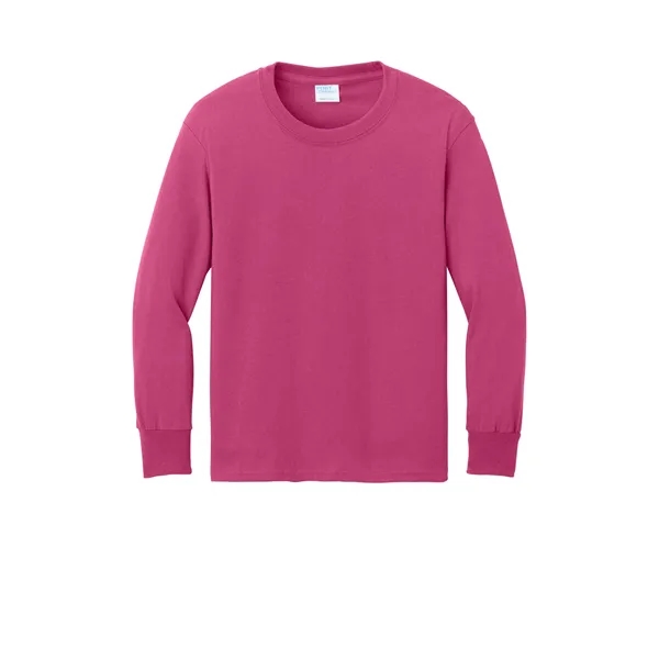 Port & Company Youth Long Sleeve Core Cotton Tee. - Port & Company Youth Long Sleeve Core Cotton Tee. - Image 20 of 90