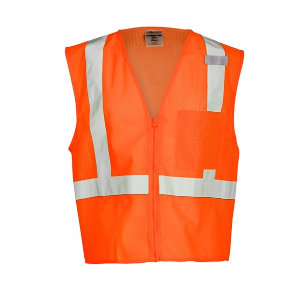 Kishigo Single Pocket Zipper Mesh Vest - Kishigo Single Pocket Zipper Mesh Vest - Image 2 of 6