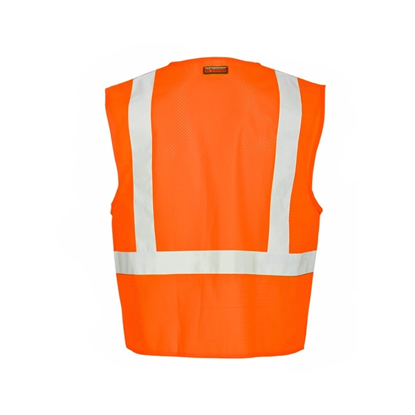 Kishigo Single Pocket Zipper Mesh Vest - Kishigo Single Pocket Zipper Mesh Vest - Image 3 of 6